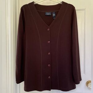 Chocolate Brown button-down cardigan by crazy horse, Liz Clairborne
